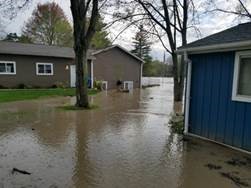Flood waters around the Gaskell home